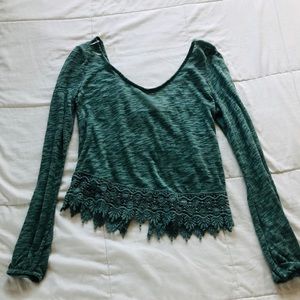 LA Hearts Crochet Hem Top